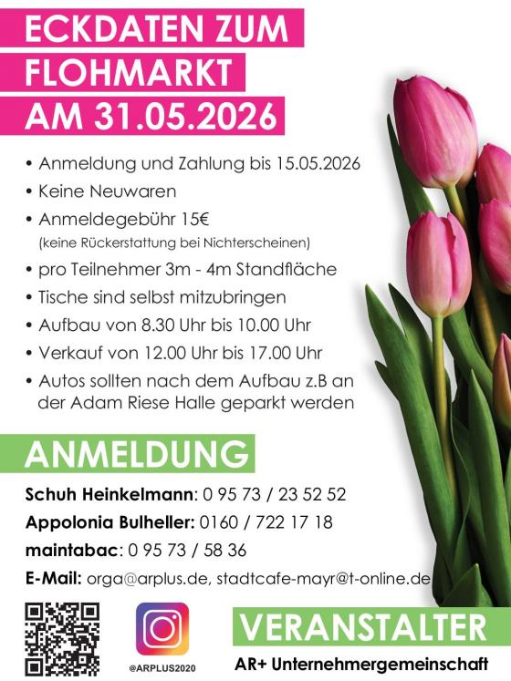 Eckdaten zum Flohmarkt ARplus Verkaufsoffener Sonntag Bad Staffelstein 26 05 31