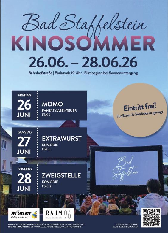 Kinosommer 2026 - Stadt Bad Staffelstein